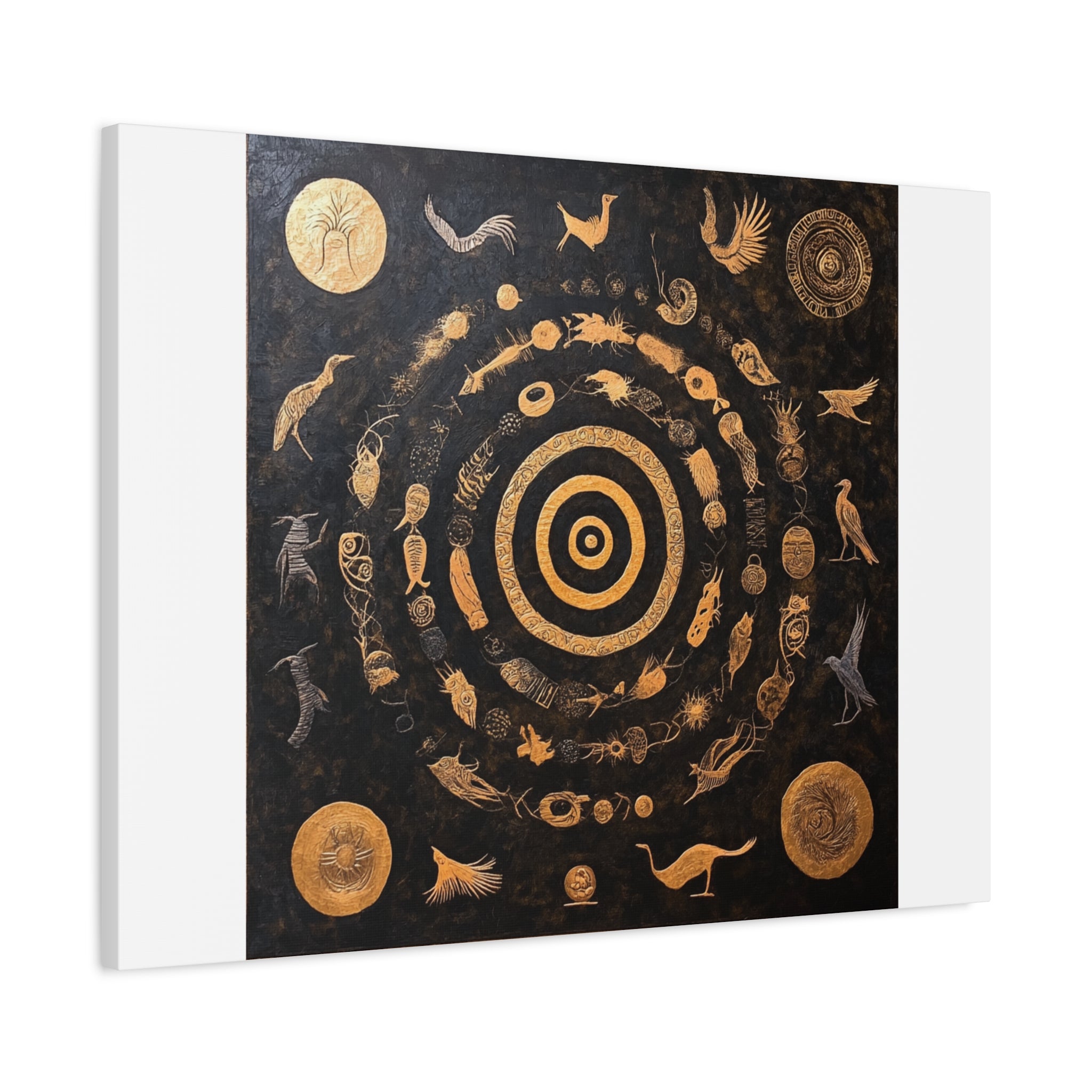 Fusion  Art mural cosmique doré et noir