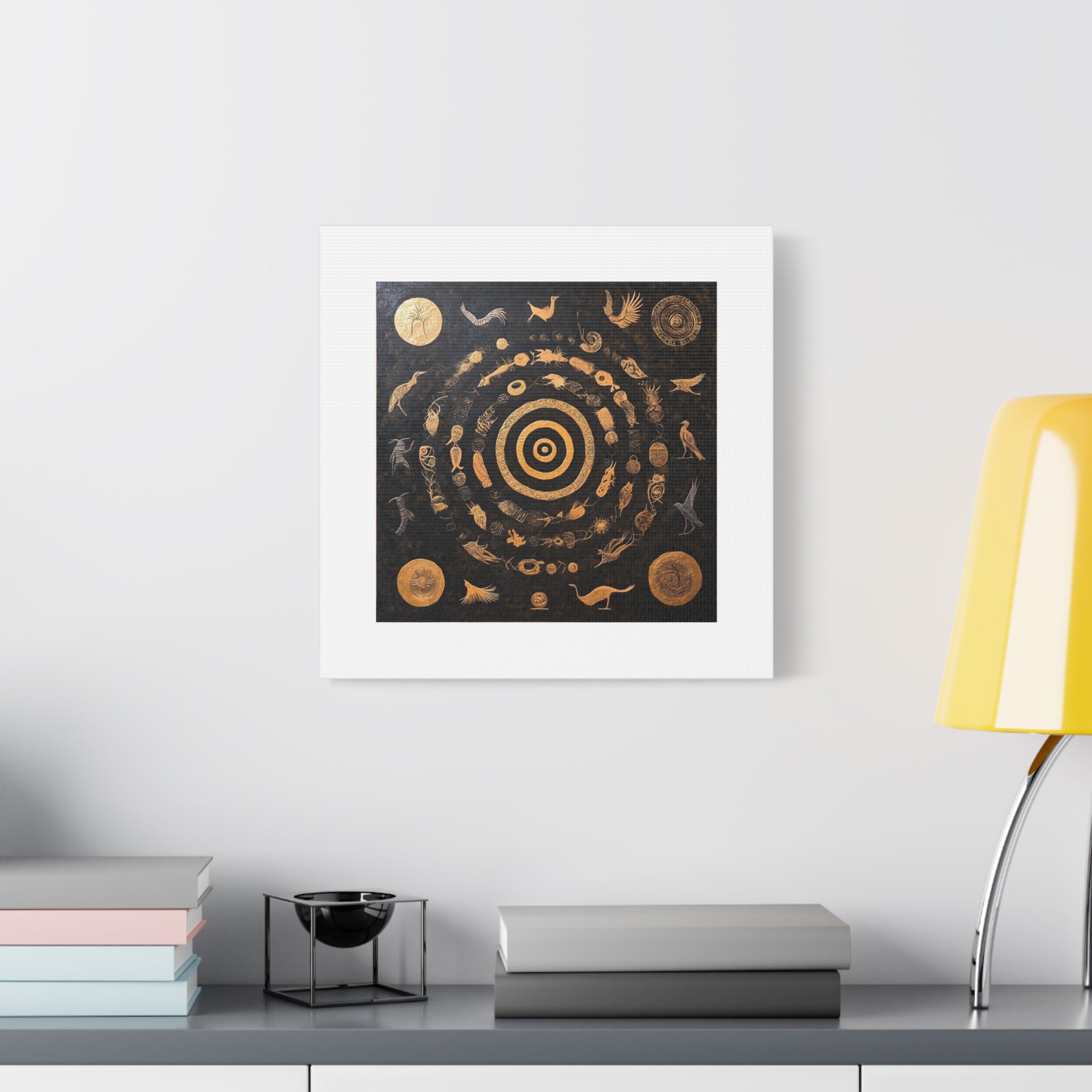 Fusion  Art mural cosmique doré et noir