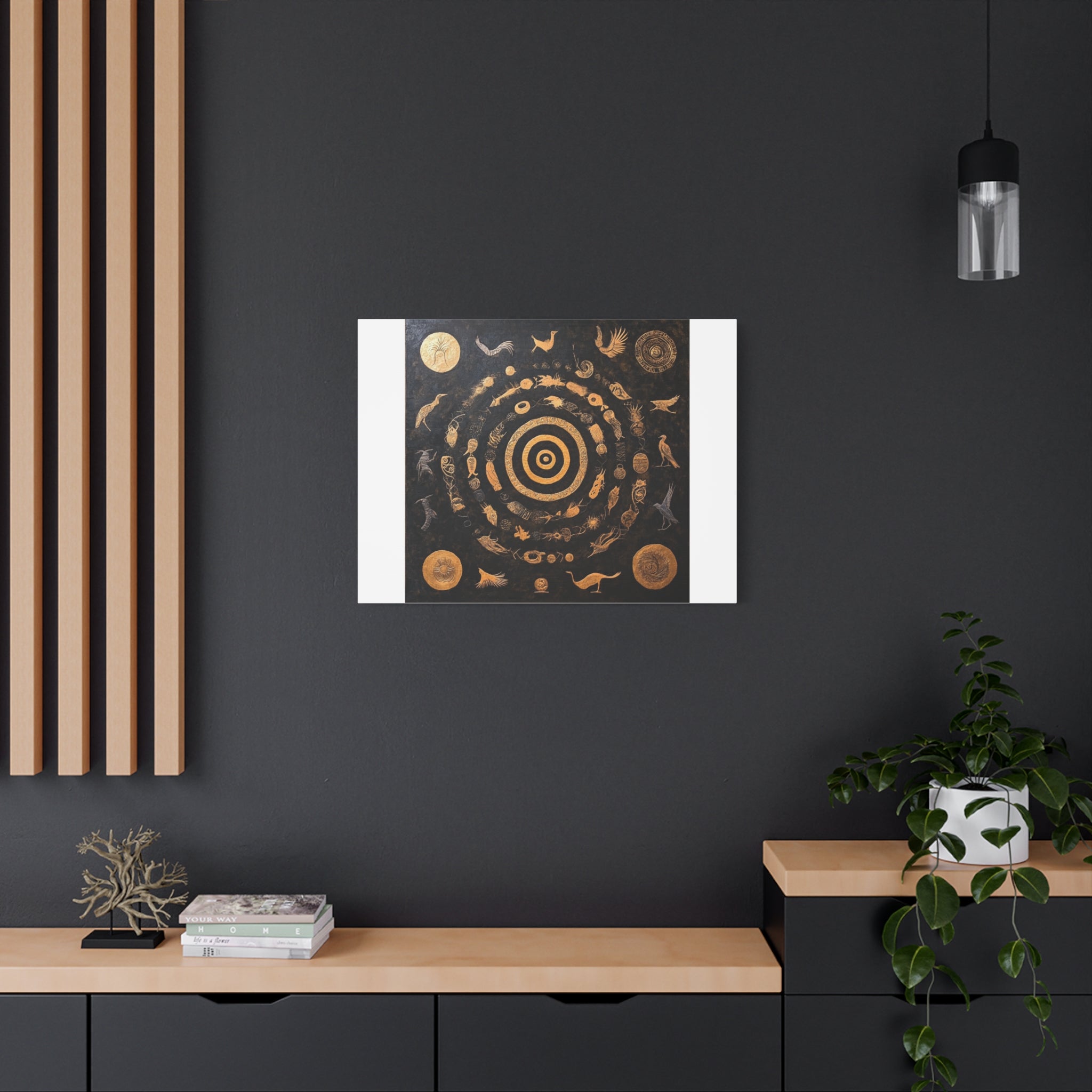 Fusion  Art mural cosmique doré et noir