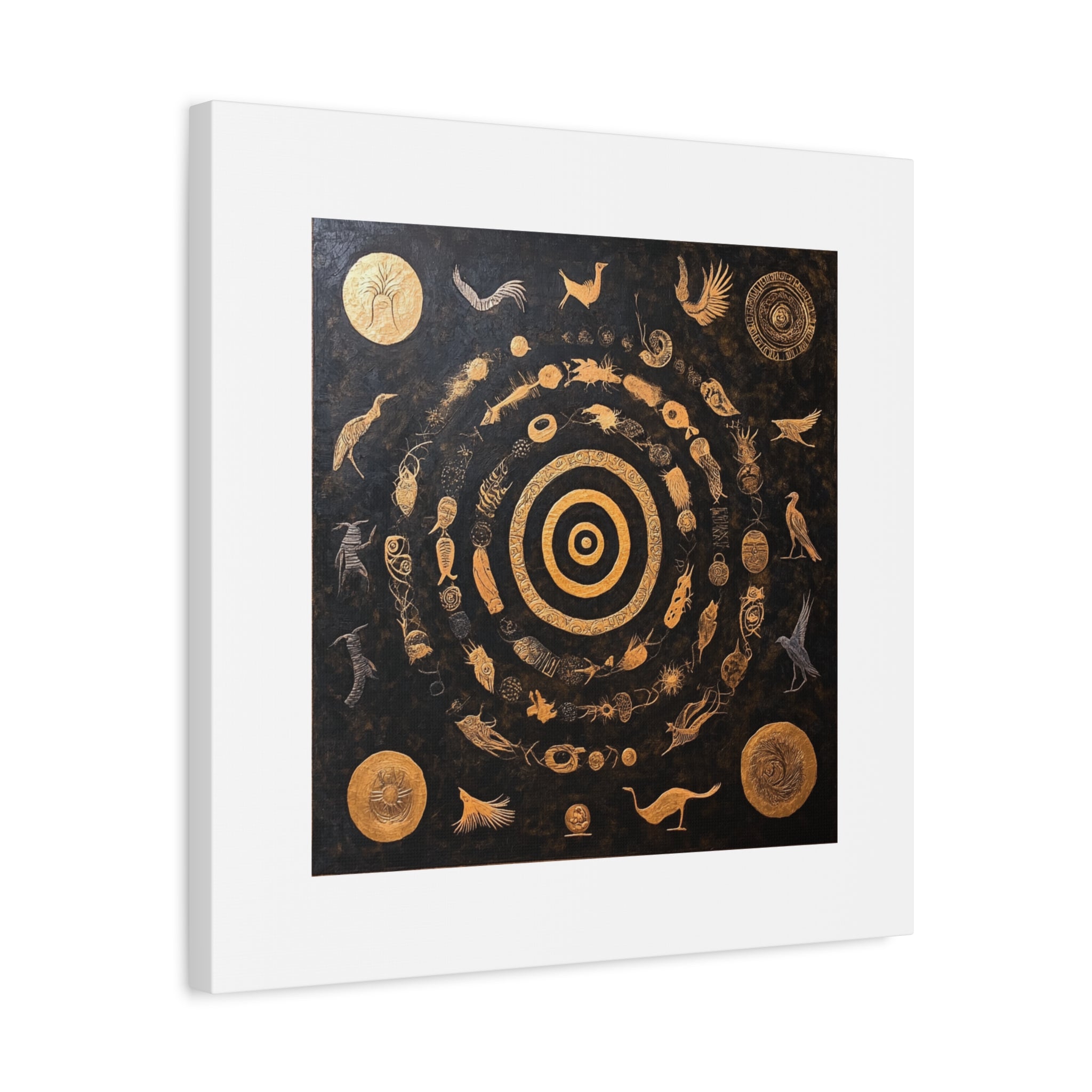 Fusion  Art mural cosmique doré et noir