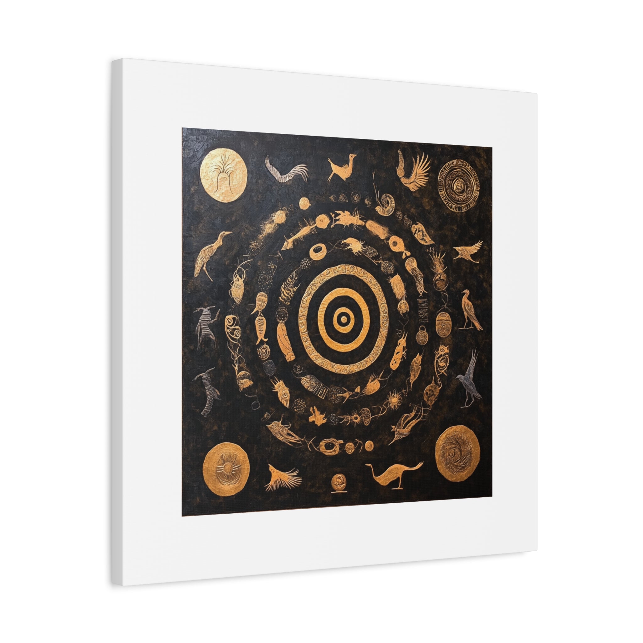 Fusion  Art mural cosmique doré et noir