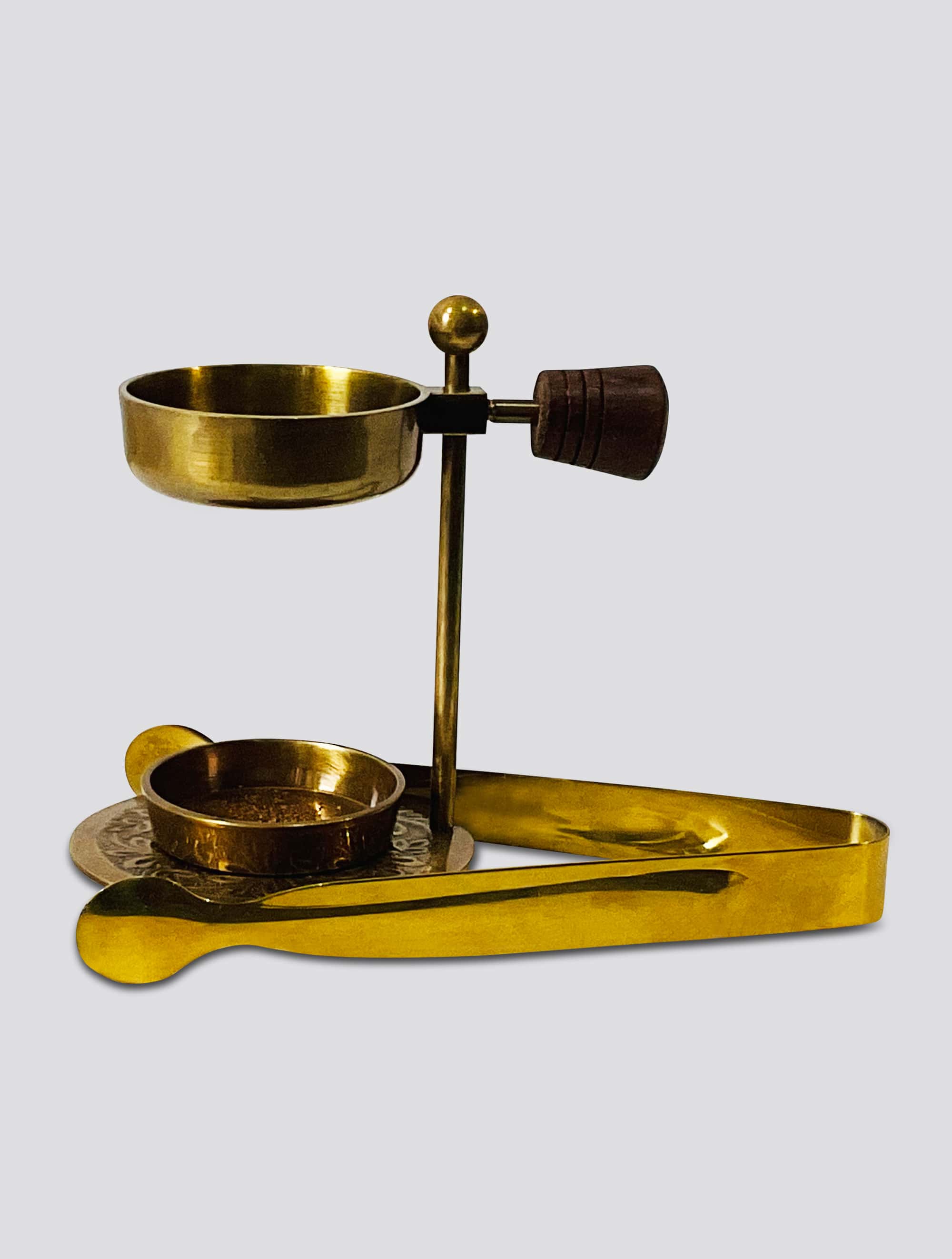 Bright gold-plated brass incense burner