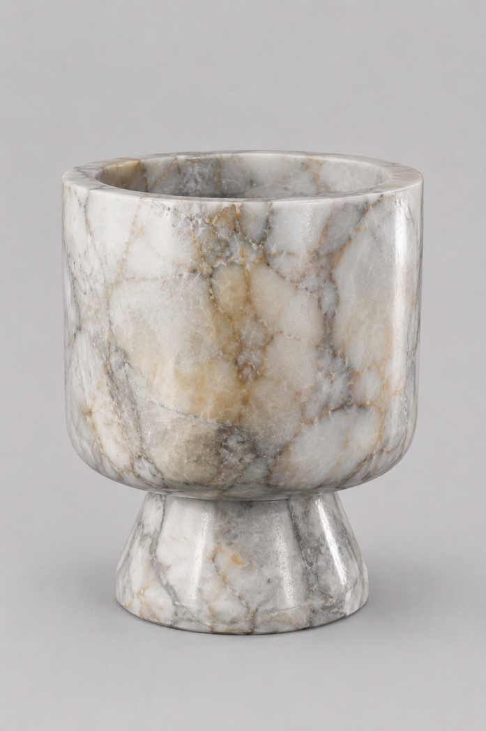 Chalice de Givre, gobelet en marbre veiné | Real & Roots