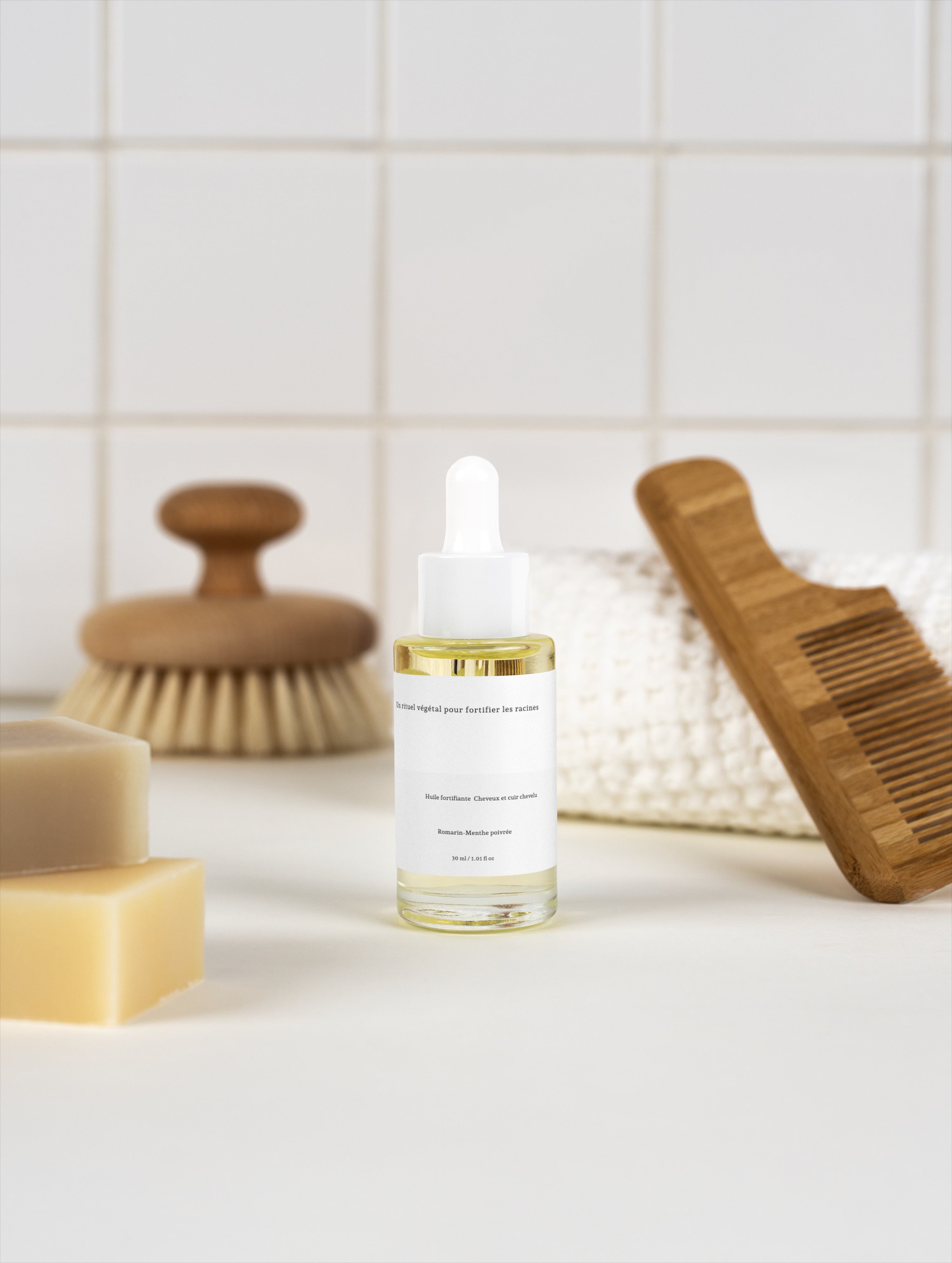 Huile Cheveux & Cuir Chevelu Bio | Romarin & Menthe Poivrée | REAL AND ROOTS