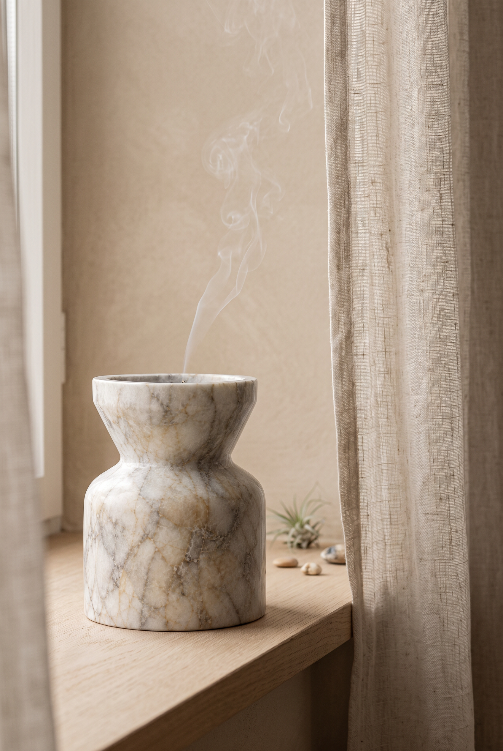 Voile Doré dans un intérieur bohème, encens en volutes | Real & Roots