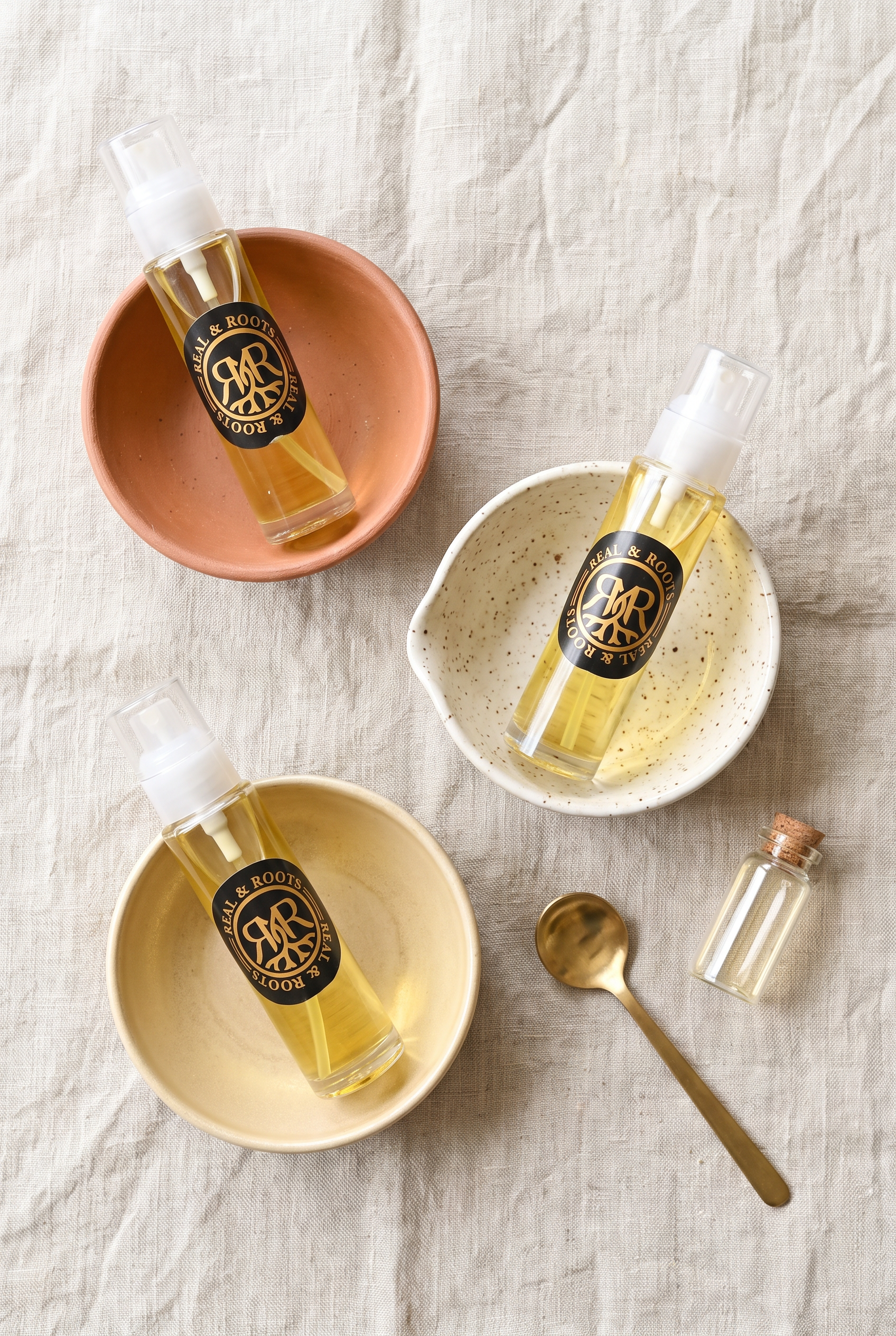 Trio Blanc Absolu — Jasmin, Fleur d'Oranger & Gardénia — Huile d'argan parfumée Bio Real and Roots